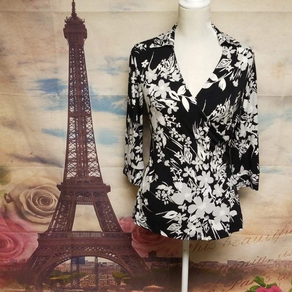 Worthington Floral blouse Sz S